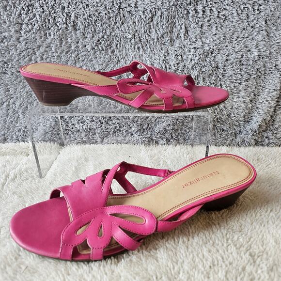 Naturalizer Women's Leather Butterfly Wing Slip On Sandals Size 10N Pink Party - Picture 2 of 4